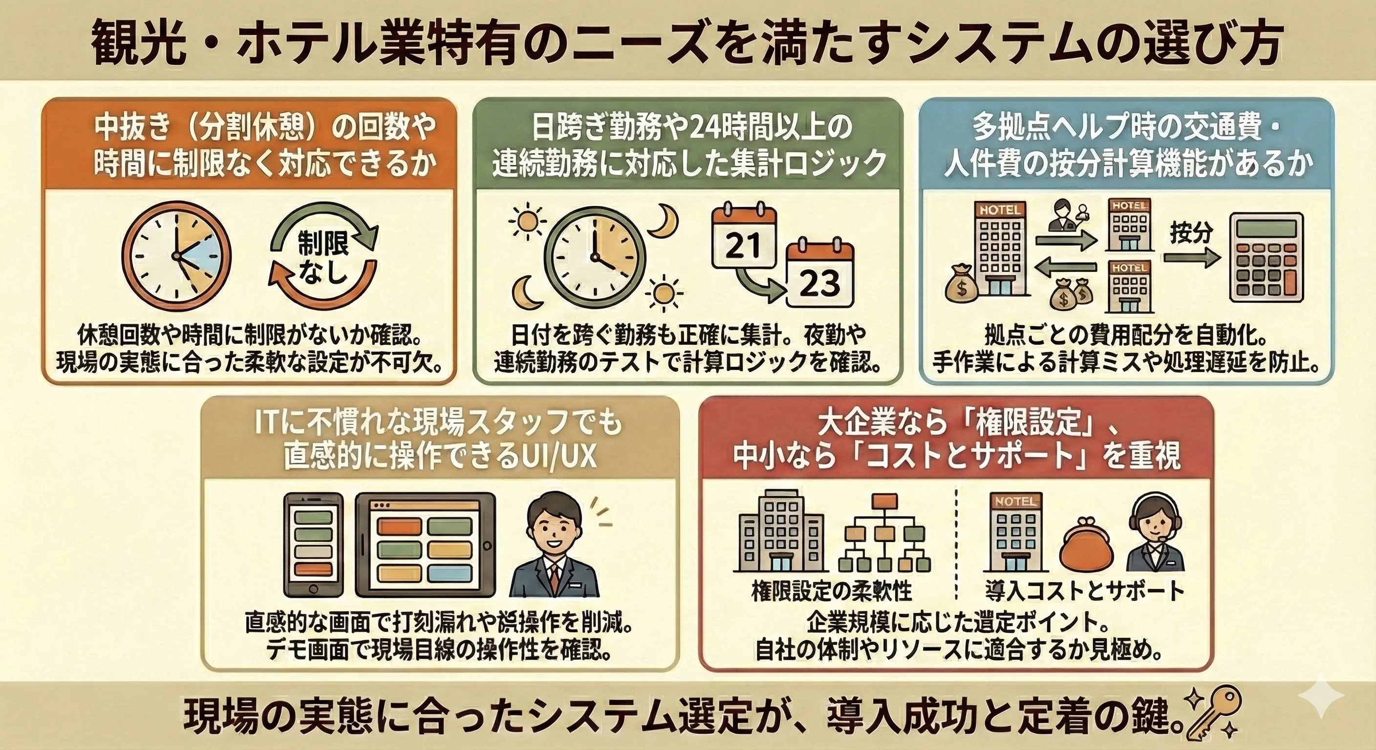 観光・ホテル業特有のニーズを満たすシステムの選び方